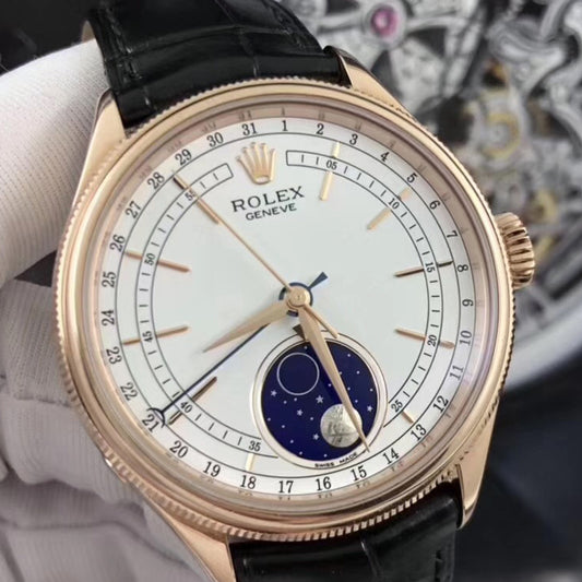 Luxury Automatic Watch for Men Leather Strap Cellini m50535-0002 39MM Dial