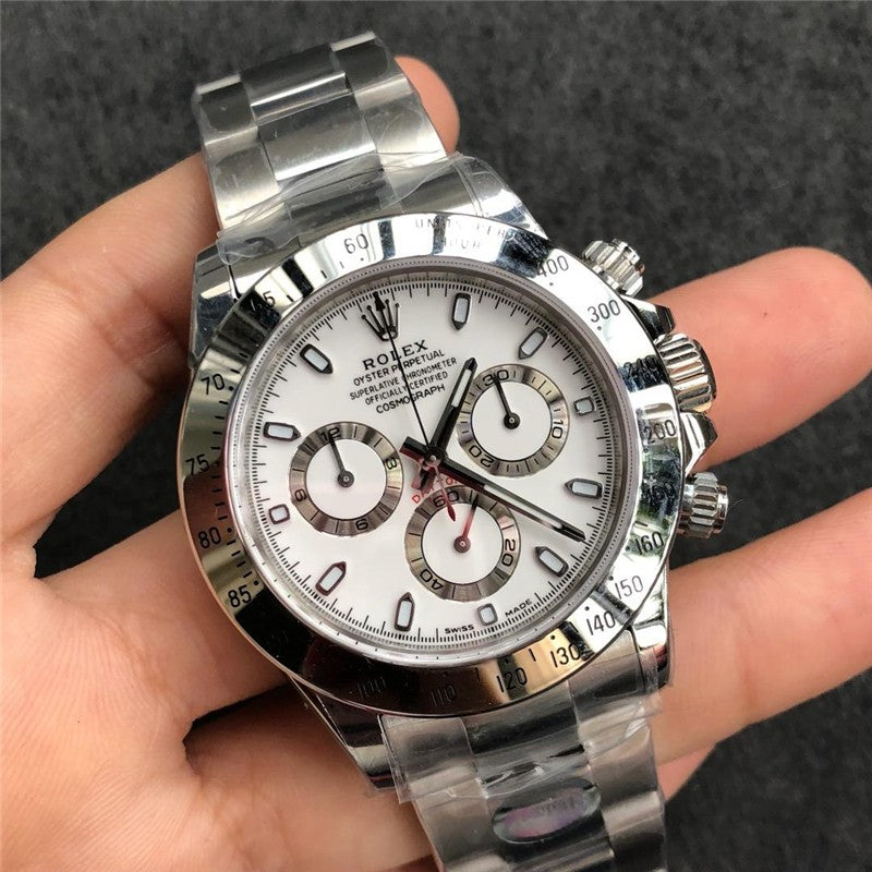 Replica Automatic Watch for Men Cosmograph Daytona 40MM Silver White Dial