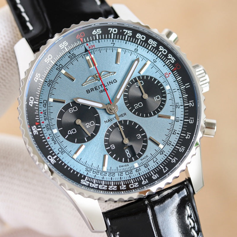 Automatic Watch for Aviation Timing  AB0138241C1P1 Leather Strap 43MM Dial