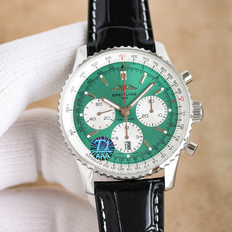 Automatic Watch for Aviation Timing  AB0139211L1P1 Leather Strap 43MM Dial