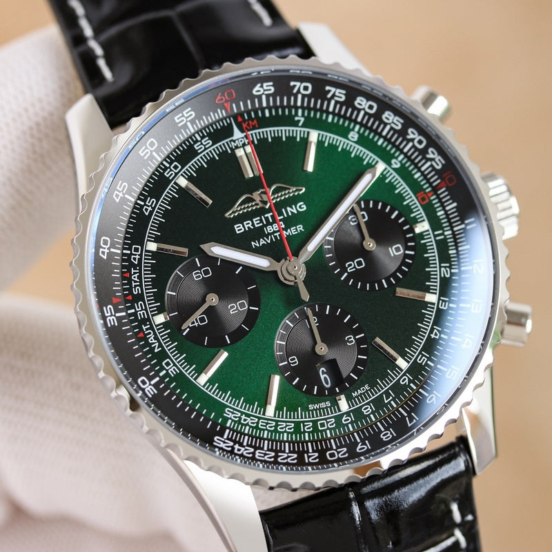 Automatic Watch for Aviation Timing  AB0138241C1P1 Leather Strap 43MM Dial