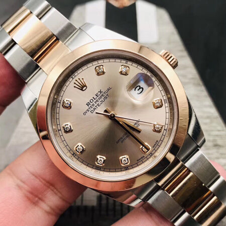 Luxury Automatic Watch for Men Datejust 41MM Rose Gold Dial