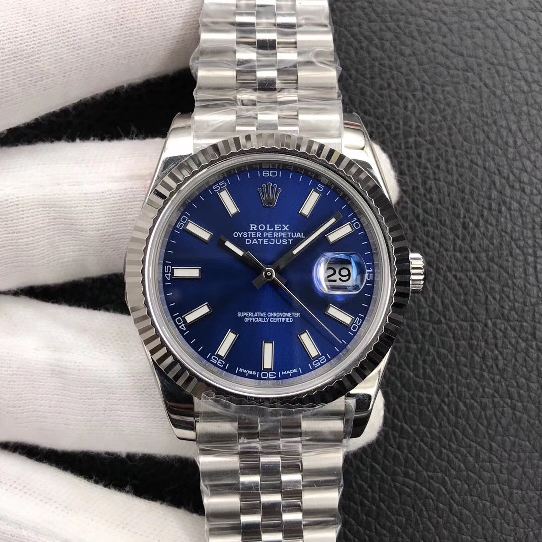 Luxury Automatic Watch for Men Datejust 41MM Silver Blue Dial