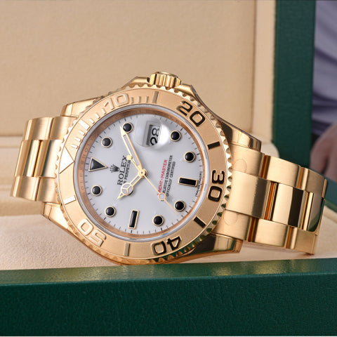 Luxury Automatic Watch for Men Yacht Master 16628 40MM Gold White Dial