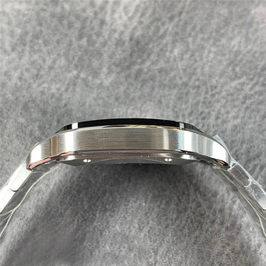 Replica Automatic Watch for SANTOS 47.5*39.8mm Steel Strap Silver Black Dial