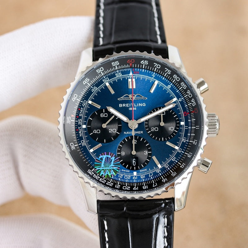 Automatic Watch for Aviation Timing  AB0139241C1P1 Leather Strap 43MM Dial
