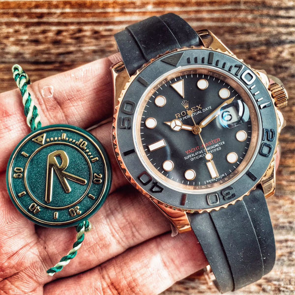 Replica Automatic Watch for Men Yacht Master  m126655-0002 40MM Rose Black Dial