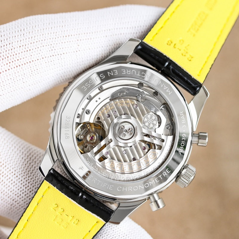 Automatic Watch for Aviation Timing  AB0138211B1P1 Leather Strap 43MM Dial