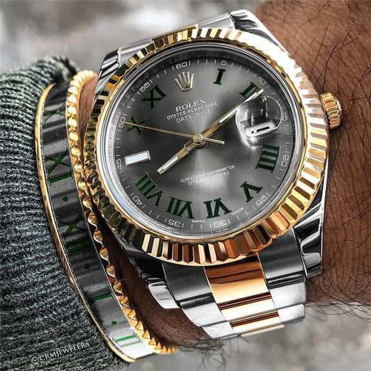 Luxury Automatic Watch for Men Datejust Gold Grey 41MM Dial