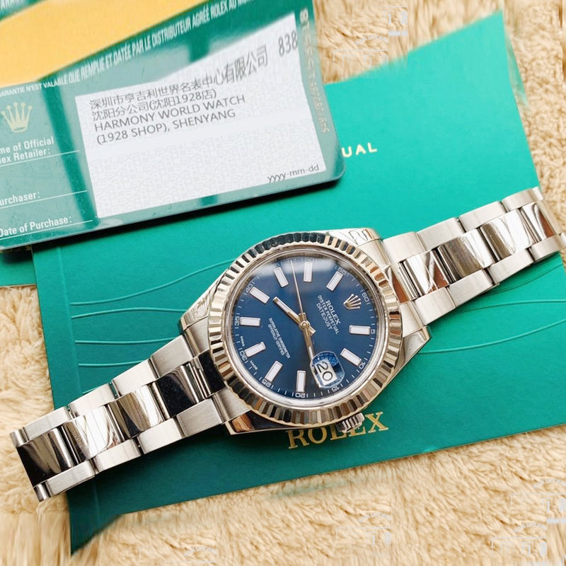 Luxury Automatic Watch for Men Datejust Steel Band 41MM Blue Dial