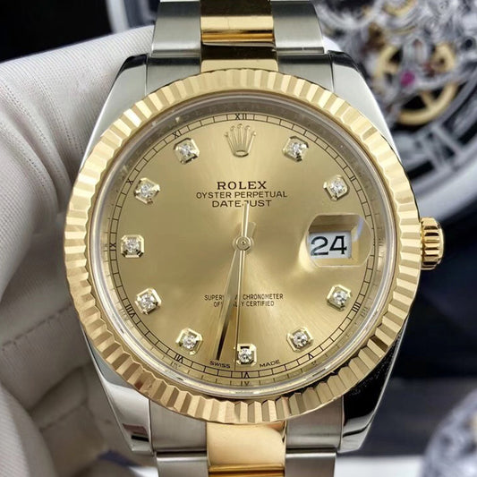 Luxury Automatic Watch for Men Datejust 41MM Gold Dial