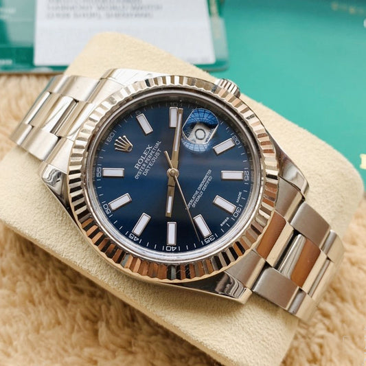 Luxury Automatic Watch for Men Datejust Steel Band 41MM Blue Dial