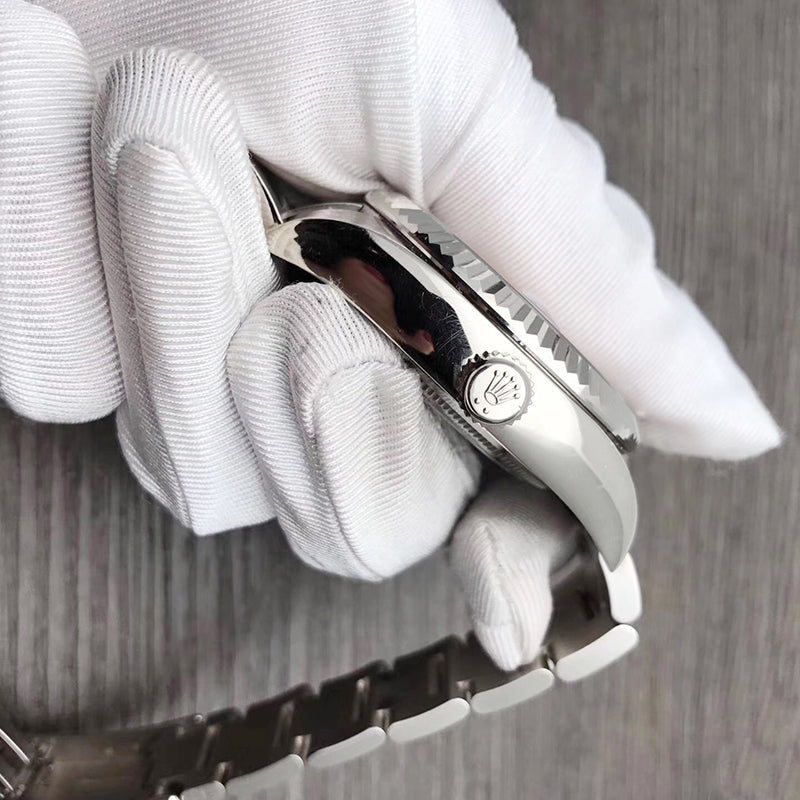 Luxury Automatic Watch for Men Sky-Dweller Steel Strap Silver White 42MM Dial