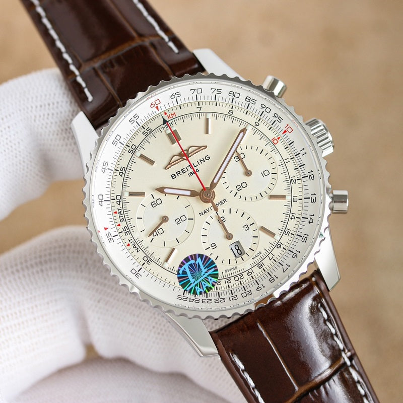 Automatic Watch for Aviation Timing  AB0139211G1P1 Leather Strap 43MM Dial
