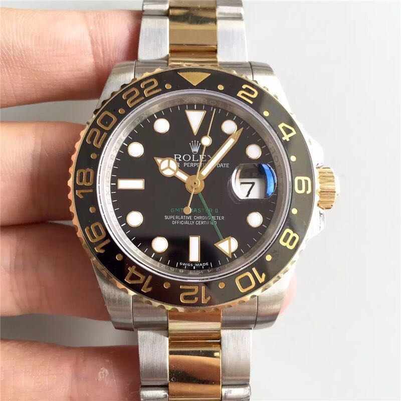 Luxury Automatic Watch for Men GMT Master II 116713-LN-78203 40mm Silver Gold Dial