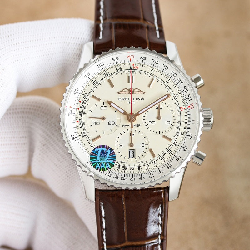 Automatic Watch for Aviation Timing  AB0139211G1P1 Leather Strap 43MM Dial