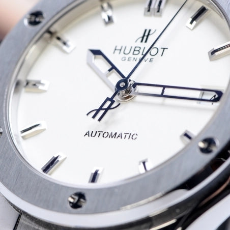 Replica Automatic Watch for Classic Fusion Leather Strap 42MM Silver White Dial